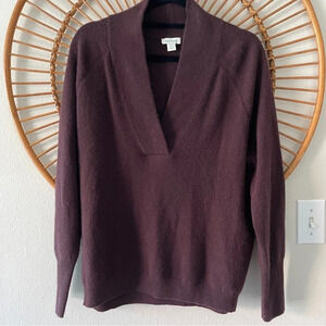 Sundance V neck cashmere maroon sweater size small